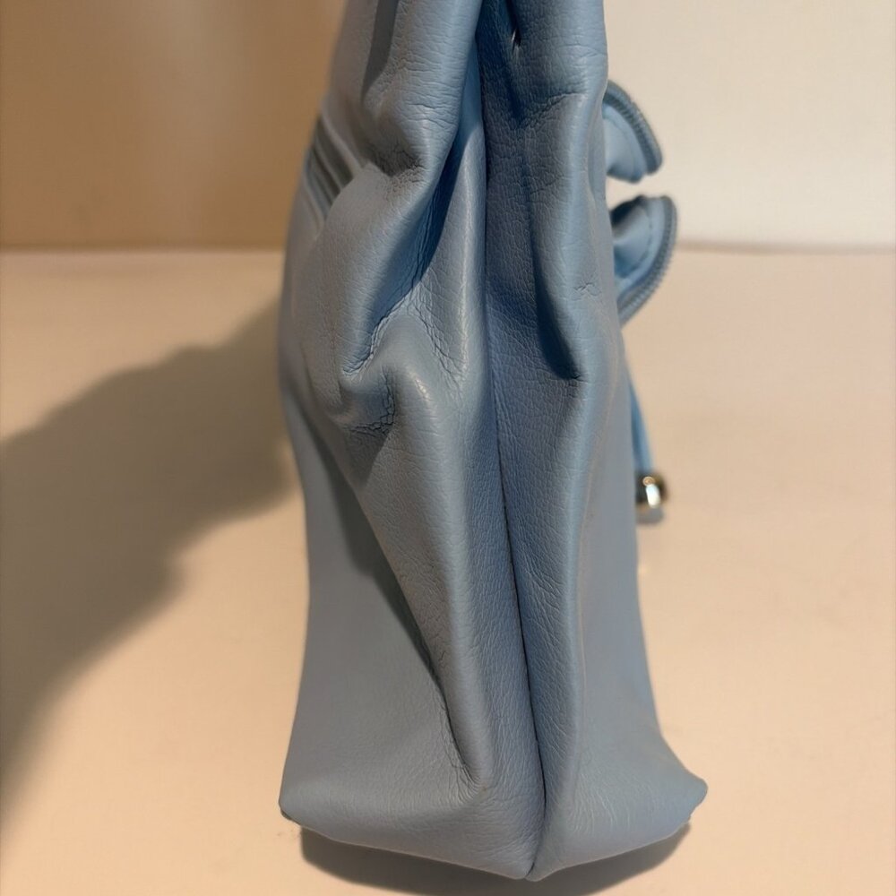 Vintage Y2K Mini Underarm Shoulder Bag Powder Blue Ruffled Lorelai Gilmore NWOT - Picture 5 of 11